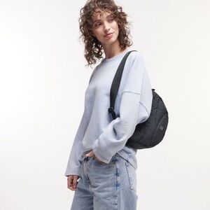 House of Harlow 1960 Crescent Moon Nylon Puffy Athleisure Bag Black